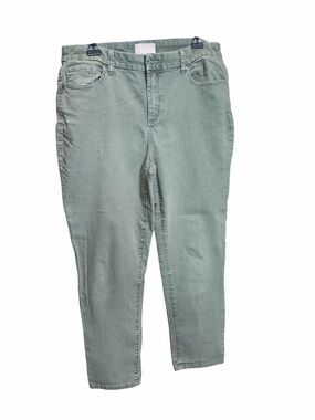 Chico's Sage Green Cropped Jeans - Ankle Length